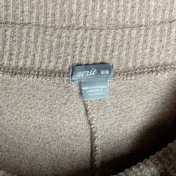 Aerie neutral fold over waistband loungewear joggers size medium - Picture 5 of 8
